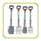 Garden tools, Spades, Forks, Rakes, Brushes and Yard tools